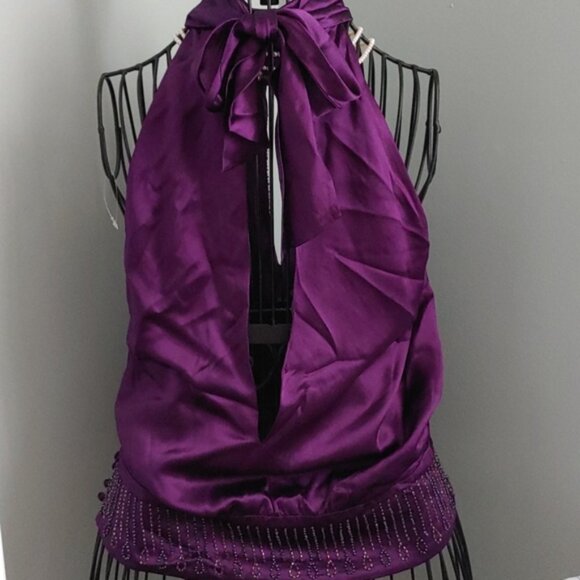 HPBCBGMAXAZRIA Silk Evening Halter Top - Picture 2 of 7